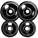 【中古】Cenipar WB31M20 バーナー ドリップパン 6インチ (2パック) & WB31M19 レンジバーナー ドリップパン 8インチ (2パック) 磁器メッキ GE-Hotpoint(2)