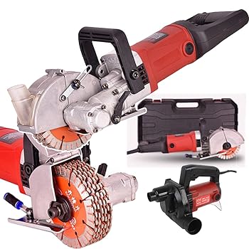 【中古】4000w電動壁溝切り機、電動レンガ壁チェイサーコンクリートカッター、最大幅：40mm、掃除機付..