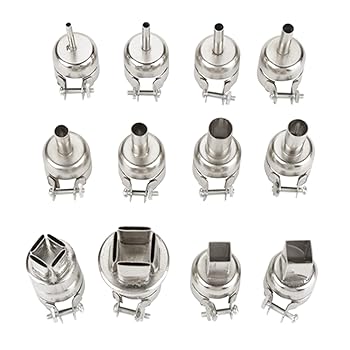 【中古】850熱風 はんだ付けステーション用 修理工具アクセサリー Yosoo 12個 ヒートガンノズルキット 850熱風