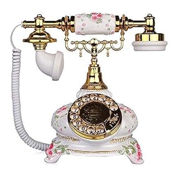 【中古】固定電話電話アンティーク電話ダイヤルヨーロッパクラシックコード付きメイン電話レトロ樹脂ヴィンテージ固定電話金属オフィスクラフトデスク固