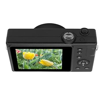 Vlogging カメラ 表示写真時間 4 倍ズーム 4K デジタルカメラ アウトドア用 初心者用 家庭用 (黒)