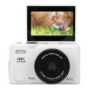 【中古】【未使用】4Kデジタルカメラ、3インチフリップスクリーン付き18Xズームカメラ、64MP UHDオートフォーカス旅行写真Vlog用レトロコンパクトデジタ...