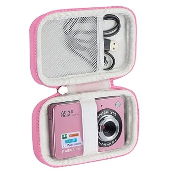 【中古】Khanka ハードトラベルケース AbergBest 21メガピクセル 2.7インチ LCD 充電式 HD デジタルカメラ用 (ローズゴールド)