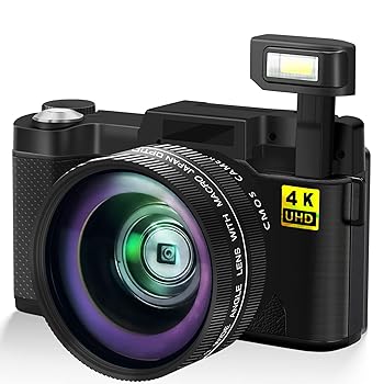 【中古】【未使用】デジタルカメラ 4K 48MP コンパクトカメラ 3.0インチ IPS フリップスクリーン YouTu..