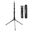 【中古】【未使用】FOSOTO コンパクト ライトスタンド ミニ 三脚 収納長32.5cm アルミ 全高 123cm 軽量 クリップオンストロボ 傘 撮影 自撮り 照明 専用 1/4ネジに