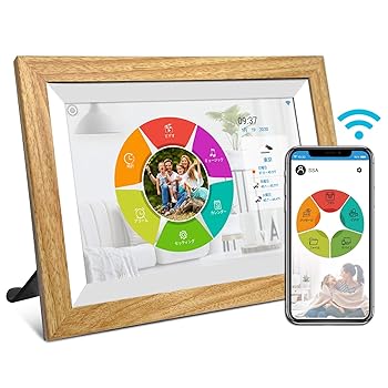 【中古】moonka デジタルフォトフレーム 10.1インチ wifi 人感センサー 1280*800 32GBストレージ内蔵 タッチパネル 写真や動画音楽再生...