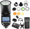 【中古】【未使用】【Godox正規代理】Godox V1-N フラッシュストロボ スピードライト 2.4G 1/8000 HSS 480フルパワー 1.5sリサイクル時間 10レベルLEDモデリングラ