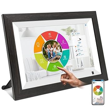 【中古】moonka デジタルフォトフレーム 10.1インチ wifi 人感センサー 1280*800 16GBストレージ内蔵 ..