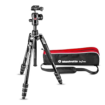 【中古】【未使用】ヴァイテックイメージング Manfrotto 三脚 Befreeアドバンス アルミ 4段 自由雲台 ツイストロック式T三脚キット ブラック 全伸高150cm 縮長40cm