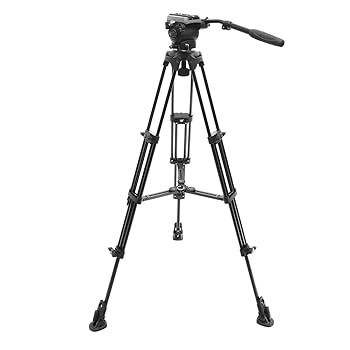 【中古】【未使用】プロフェッショナルカメラビデオ三脚 流体ヘッド付き 75mm ボウル 1,000ポンド ペイロード(E-Image)
