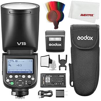 【中古】【GODOX正規代理店】Godox V1PRO V1PRO-N ラウンドヘッドカメラフラッシュ Nikon対応 ストロボ 76WS 2.4Gワイヤレス i-TTL リチウムイオ ン丸頭