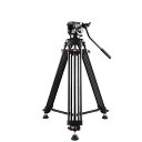 【中古】【未使用】PULUZ アルミニウム合金三脚 スタンド ジンバル付きカメラ三脚台3段階伸縮 油圧ダンピングPTZに適用可能 高さ調節:80-160cm マ...
