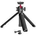 【中古】MT-16 伸縮式ミニカメラ三脚、4段階調整 360°ボールヘッド コールドシュー 軽量 ポータブル Vlog 旅行 自撮り棒 ハンドル グリップ デスクトッ