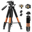 【中古】Victiv 三脚 74インチ カメラ三脚 携帯電話用 アルミニウム製 プロフェッショナル 高耐久 カメラ 三脚 スタンド カメラ デジタル一眼レフ 一...