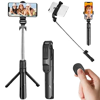 【中古】自撮り棒 三脚 Bluetooth セルカ棒 軽量 リモコン付き GoPro 三脚 スマホミニ三脚5段階伸縮 360°回転 遠隔撮影 無線 折りたたみ コンパクト 持