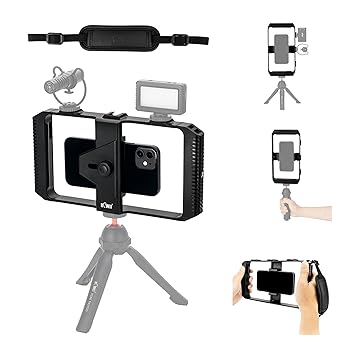 【中古】【未使用】KIWIFOTOS スマートフォン用ビデオリグ 写真/動画撮影 ライブ生放送 適用 VLOGビデオリグ スマホ用ケージ ハンドル 映画制作 汎用型 1/4"-20ネジ 【中古】【未使用】KIWIFOTOS スマートフォン用ビデオリグ 写真/動画撮影 ライブ生放送 適用 VLOGビデオリグ スマホ用ケージ ハンドル 映画制作 汎用型 1/4"-20ネジ