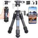 【中古】【未使用】VIELKNOV ミニカーボン 三脚 逆ボール雲台+マジックアームとスマホクリップ付き カーボン ファイバー 軽量 持ち運びに便利 卓上 カメ...