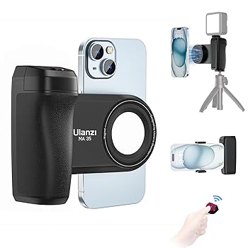 【中古】Ulanzi スマートフォンホルダー Magasfe&クリップ両用 スマホグリップ Bluetoothリモコン付き 超?磁力 片手操作 人間工学設計 180度回転 化粧鏡 【中古】Ulanzi スマートフォンホルダー Magasfe&クリップ両用 スマホグリップ Bluetoothリモコン付き 超?磁力 片手操作 人間工学設計 180度回転 化粧鏡