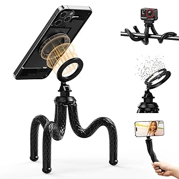 【中古】TELESIN° マグネット スマホ 三脚 スタンド Mag safe対応くねくね スマホ撮影スタンド 持ち運び便利 ミニ 携帯三脚 フレキシブル 巻き付け 調整