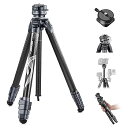 【中古】【未使用】NEEWER LITETRIP LT32 157cmトラベル三脚 カーボン 15°レベリング 360°パノラマArca QR三脚プレート、着脱...
