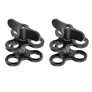 【中古】【未使用】Homyl 2pcs トリプルボールクランプ3穴水中ダイビングライトアームシステムブラケット, ブラックx2 【中古】【未使用】Homyl 2pcs トリプルボールクランプ3穴水中ダイビングライトアームシステムブラケット, ブラックx2