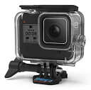 【中古】Twaxl GoPro Hero 8ブラック用防水ケース、クイックリリースマウントとつまみネジ付きGoProアクションカメラ用の水中保護ハウジングケース