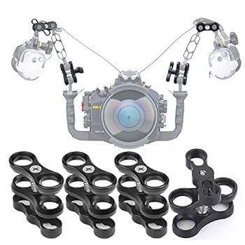 【中古】【未使用】4個 1インチ アルミニウム ボールクランプマウント 水中 ダイビング ライト アーム トレイ システム 写真撮影 ダイビングカメラ