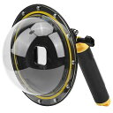 【中古】ゴープロヒーロー9アクションカメラ用の魚眼効果を備えたプロのドームポート防水ケースハウジングシュート水中ダイビングシールド