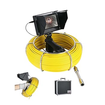 【中古】【未使用】ハンドヘルド下水道カメラ、4.3インチパイプ検査カメラ、22mm 145°カメラIP68防水ボアスコープ、LEDライト8個付き、産業排水内視鏡,40M