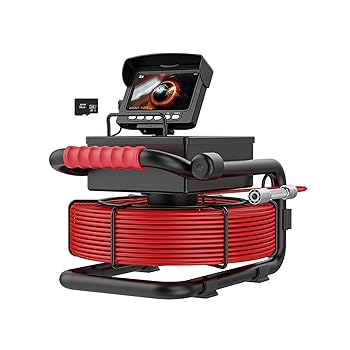 【中古】下水道カメラ、16G DVR付き4.3インチパイプ検査カメラ、LEDライト付きIP68防水ボアスコープ、配管工、住宅所有者向けの工業用排水内視鏡,20M