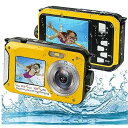 【中古】【未使用】2.7Kビデオ、48MP画像、デュアルスクリーン付き水中カメラ、シュノーケリング用10フィート防水デジタルカメラ、防水カメラは充電中の録画をサポ(2)