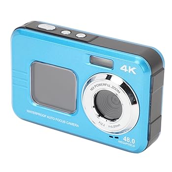【中古】【未使用】48MP 4K 水中カメラ、オートフォーカス防水自撮りカメラ、フロント＆バックスクリー..