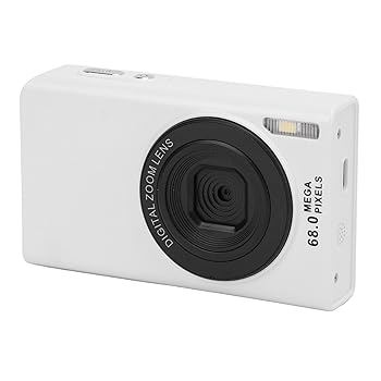 16X ズームデジタルカメラ 68MP、オートフォーカス、手ぶれ防止、補助光、Vlogging カメラ、内蔵マイク付き、スポーツ、コンサート、旅行用 (白)