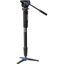 【中古】【未使用】Benro a48fbs4ビデオ一脚フリップロック付き脚、s4頭と3脚ベース(ブラック)