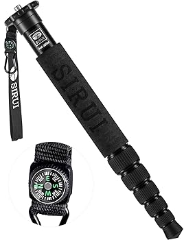 【中古】【未使用】SIRUI 一脚 カメラ用 【超軽量&6段伸縮&方位磁針付き】 自立式 GoPro/スマホ/一眼レフ/ビデオ/望遠レンズ アルミ製 折り畳み 8Kg耐荷重 伸長約15(2)