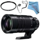 【中古】【未使用】Panasonic Lumix G Vario 100 ? 300 mm f / 4 ? 5.6 II電源o.i.s.レンズ+ 67 mm UVフィルタ+ FiberCloth +レンズCapkeeperバンドル 標準 H-RS1(2)