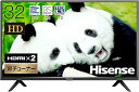 【中古】ハイセンス 32V型 ハイビジョン 液晶 テレビ 32H38E ダブルチューナー 外付けHDD裏番組録画対応 3年保証