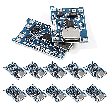 【中古】ALAMSCN TP4056 Type-C USB 5V 1A 18650 リチウムバッテリー充電器モジュール リチウムイオン充電ボード TC4056A デュアル保護機能付き (12個パ