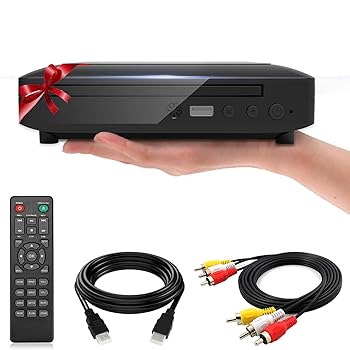 【中古】【未使用】テレビ用全地域フリーDVDプレーヤー - HDMI & AV出力、USB入力、1080pアップスケーリング、コンパクトなデザイン - 自宅や旅行に最適。PAL/NTSC