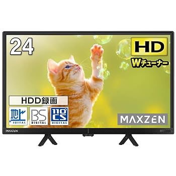 【中古】【未使用】MAXZEN テレビ 24型 液晶テレビ ダブルチューナー 24インチ 裏録画 ゲームモード搭載 地上・BS・110度CSデジタル ハイビジョン 外付けHDD録画機