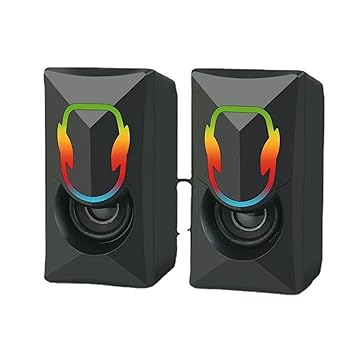 Elpa - 【中古】【未使用】強力な低音 USB スピーカー DC5V ステレオスピーカー RGB ライトコード付きサブウーファー スピーカー ラップトップ タブレット 電話用