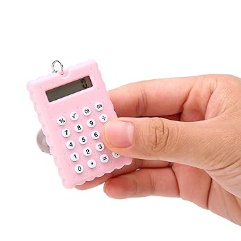 樂天商城 - 【中古】ミニ電卓、ポケット電卓、キーチェーン電卓、ミニポータブルかわいいクッキースタイルキーチェーン電卓キャンディーカラーポケット電卓 (ピンク)