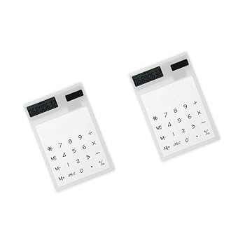 【中古】【未使用】LALAFINA 2個 子供のための電卓 筆記用タブレット スリム電卓 非プログラム電卓 太陽電池電卓 オフィス電卓 透明タッチ電卓 タッチスクリーン電
