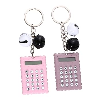 【中古】HOMOCONO 2個 ポータブル 電卓 子供用 電卓 電卓 子供用 電卓 学校用 電子 電卓 Pvc 電卓 キー リング 形 電卓 ポケット 電卓 キーリング