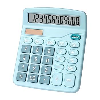 【中古】【未使用】オフィスハンドヘルドデスクトップ電卓デュアル太陽光発電ビジネスアカウントブルー 青い