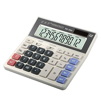 【中古】【未使用】電卓 電卓、12桁ソーラー電卓デスクトップ電卓標準機能エレクトロニクス 時間計算 (Color : Photo Color, Size : One size)