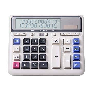 乐天商城 - 【中古】デスクトップ電卓 ブラックデスクトップ電卓研究関数電卓12桁大型LCDディスプレイ標準機能ハンドヘルドデイリーおよび基本オフィス電卓 正確な計