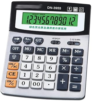 【中古】デスクトップ電卓 オフィスデスクトップ電卓バッテリー電子計算機ポータブル12桁大きな LCD.在宅学校用の表示電卓 オフィス 計算機 (Color : A-S