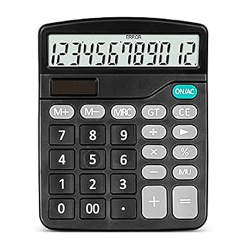 楽天AJIMURA-SHOP【中古】【未使用】電卓カラー12桁ディスプレイ真のミニソーラー金融電卓オフィス学習科学コンピュータデュアル電源 （Color : Black）