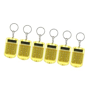 【中古】【未使用】NUOBESTY 6個 キーホルダー電卓 キッズキーホルダー バックパックキーホルダー キーフォブ ノベルティキーホルダー オフィス ポケット かわいい